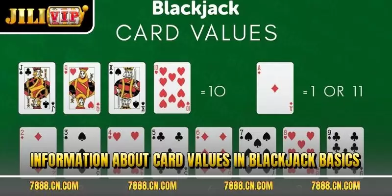 Information about card values in blackjack basics